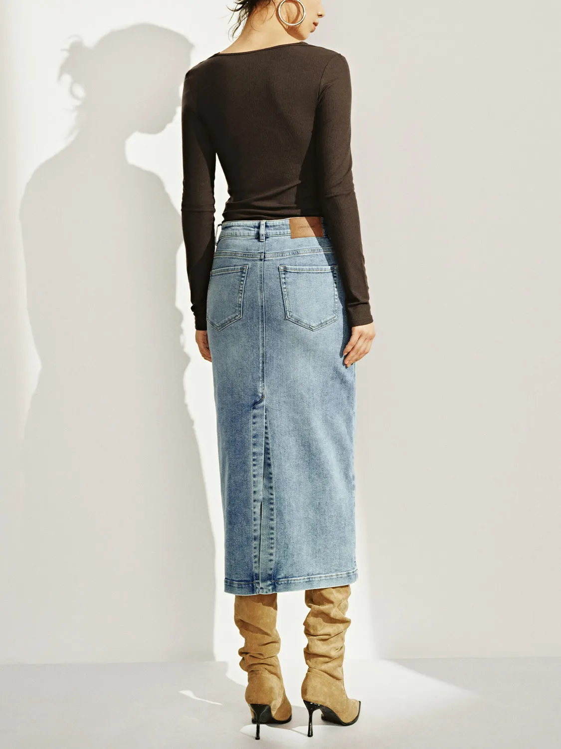 Midi Denim Skirts sold by Urban Revivo product image thumbnail 4