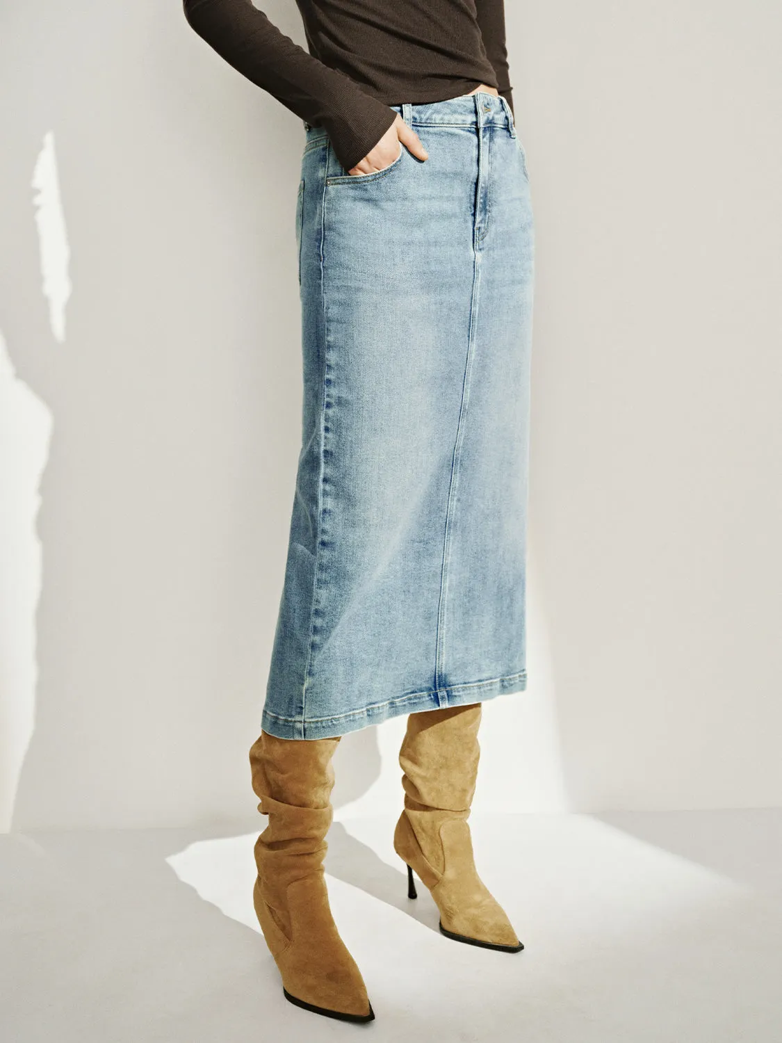Midi Denim Skirts sold by Urban Revivo product image thumbnail 3