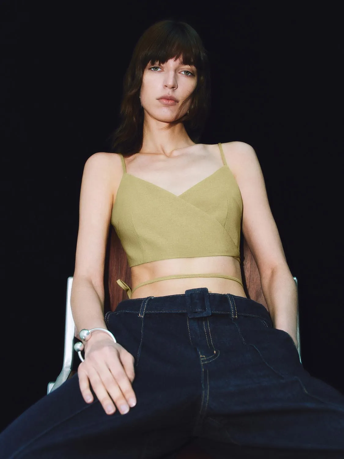 Lace Up Front Cami Tops sold by Urban Revivo