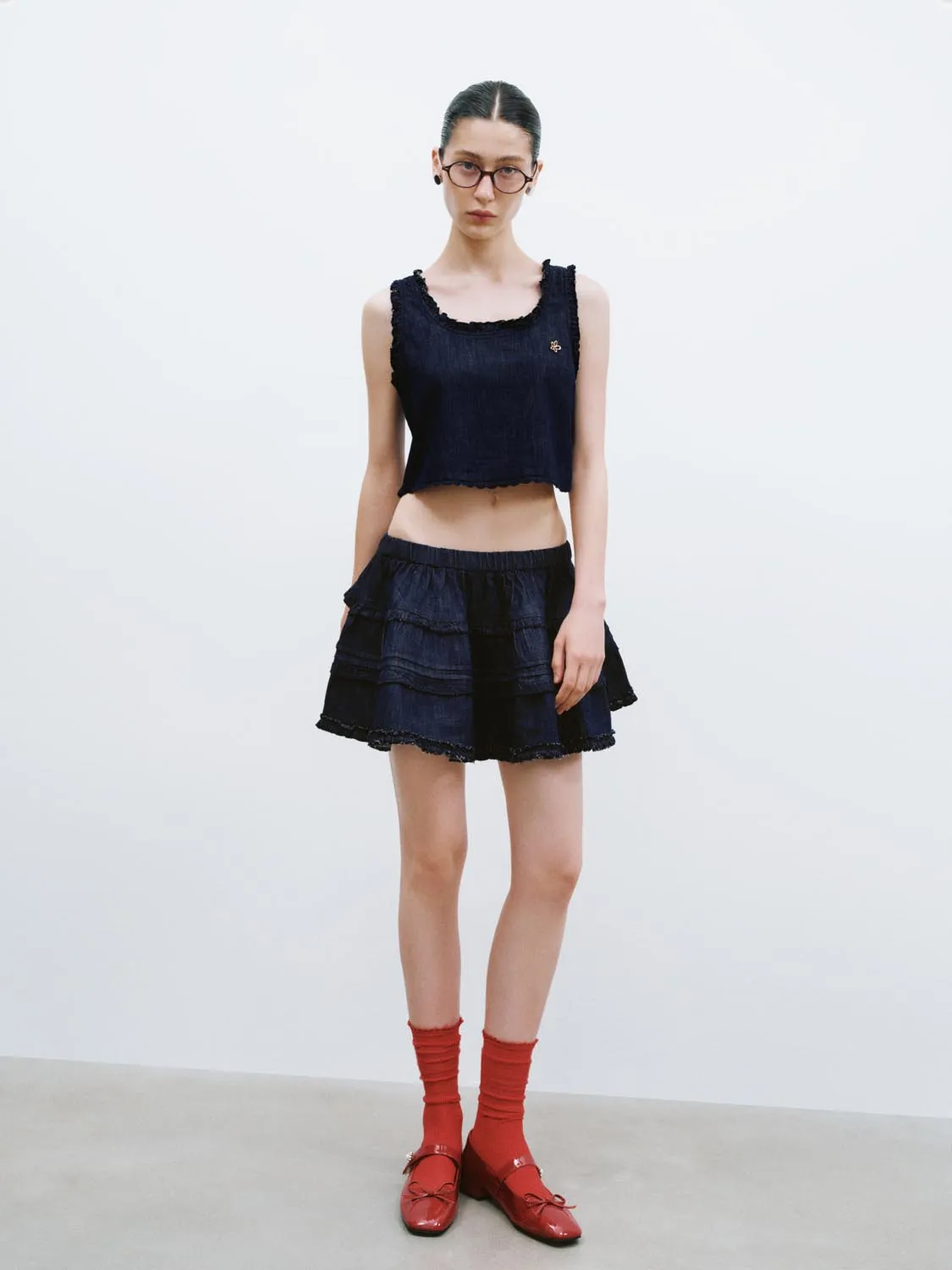 Denim Frilled Shirts sold by Urban Revivo product image thumbnail 4
