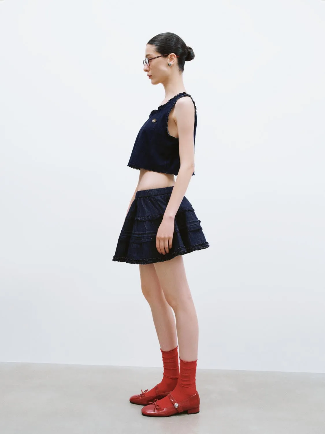 Denim Frilled Shirts sold by Urban Revivo product image thumbnail 5