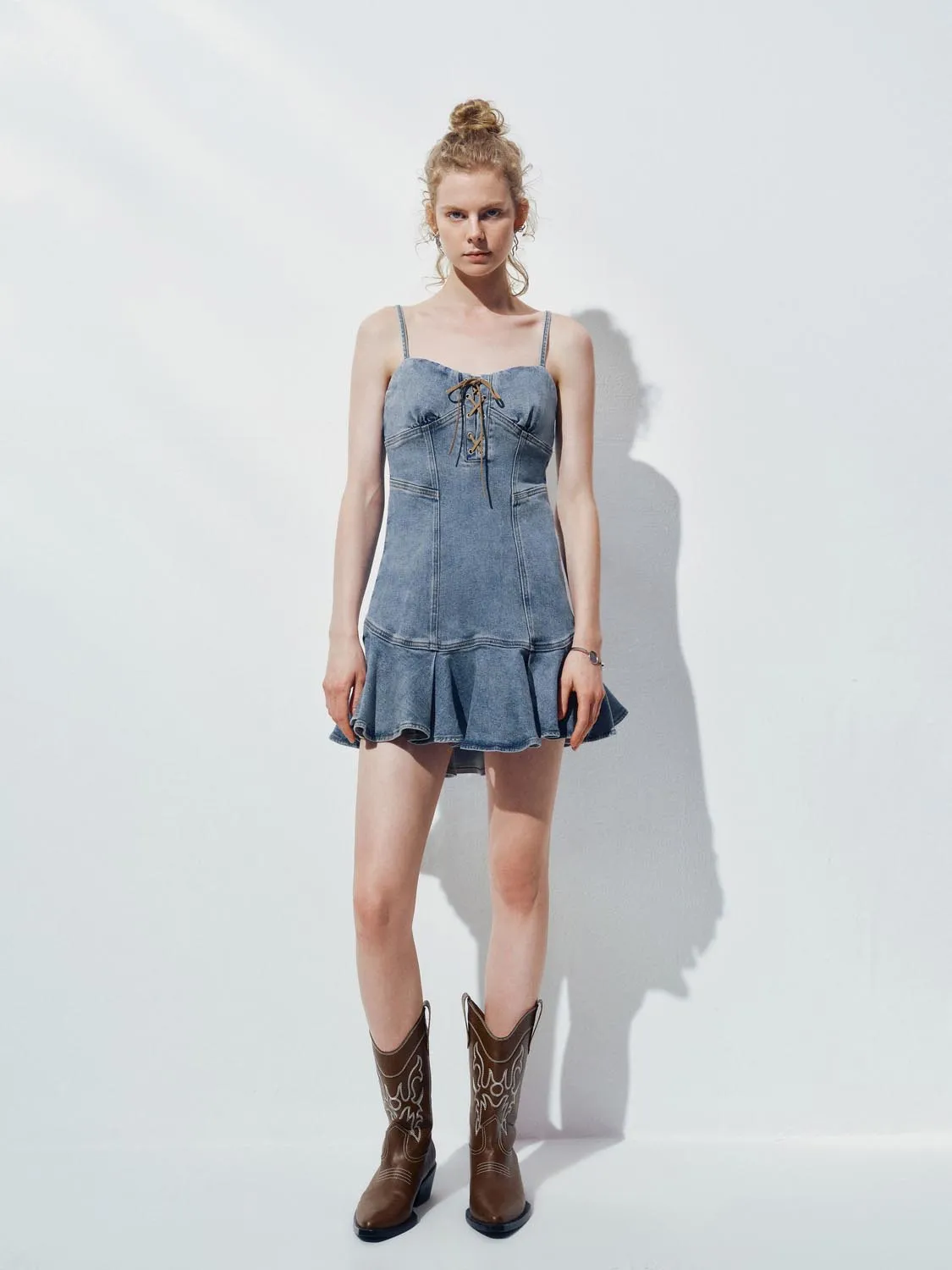 Denim Camisole Mini Dresses sold by Urban Revivo product image thumbnail 4
