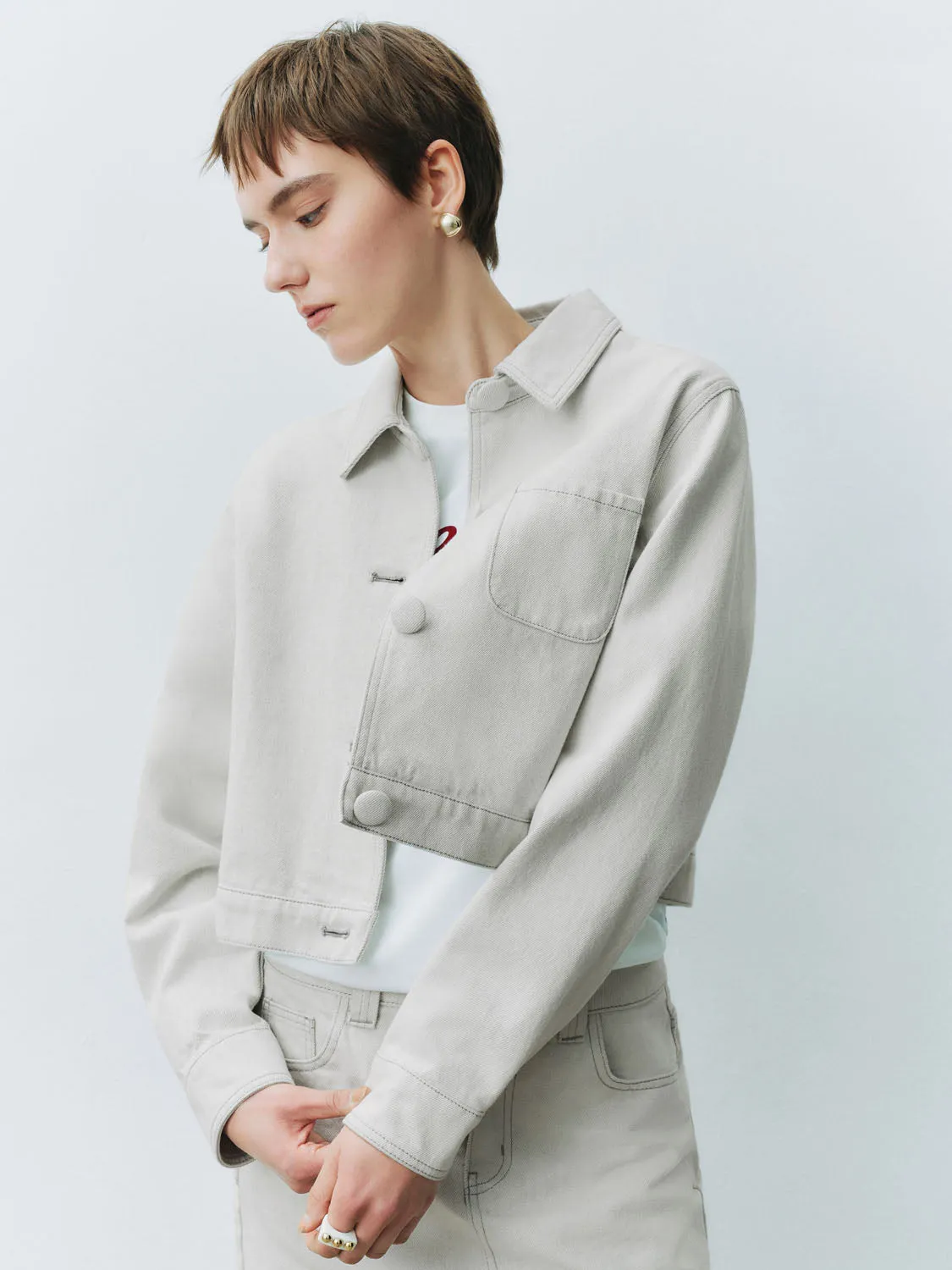 Button Up Denim Jackets sold by Urban Revivo product image thumbnail 2