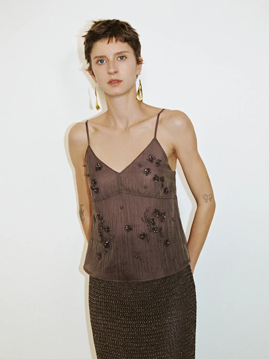 Beaded Cami Tops sold by Urban Revivo