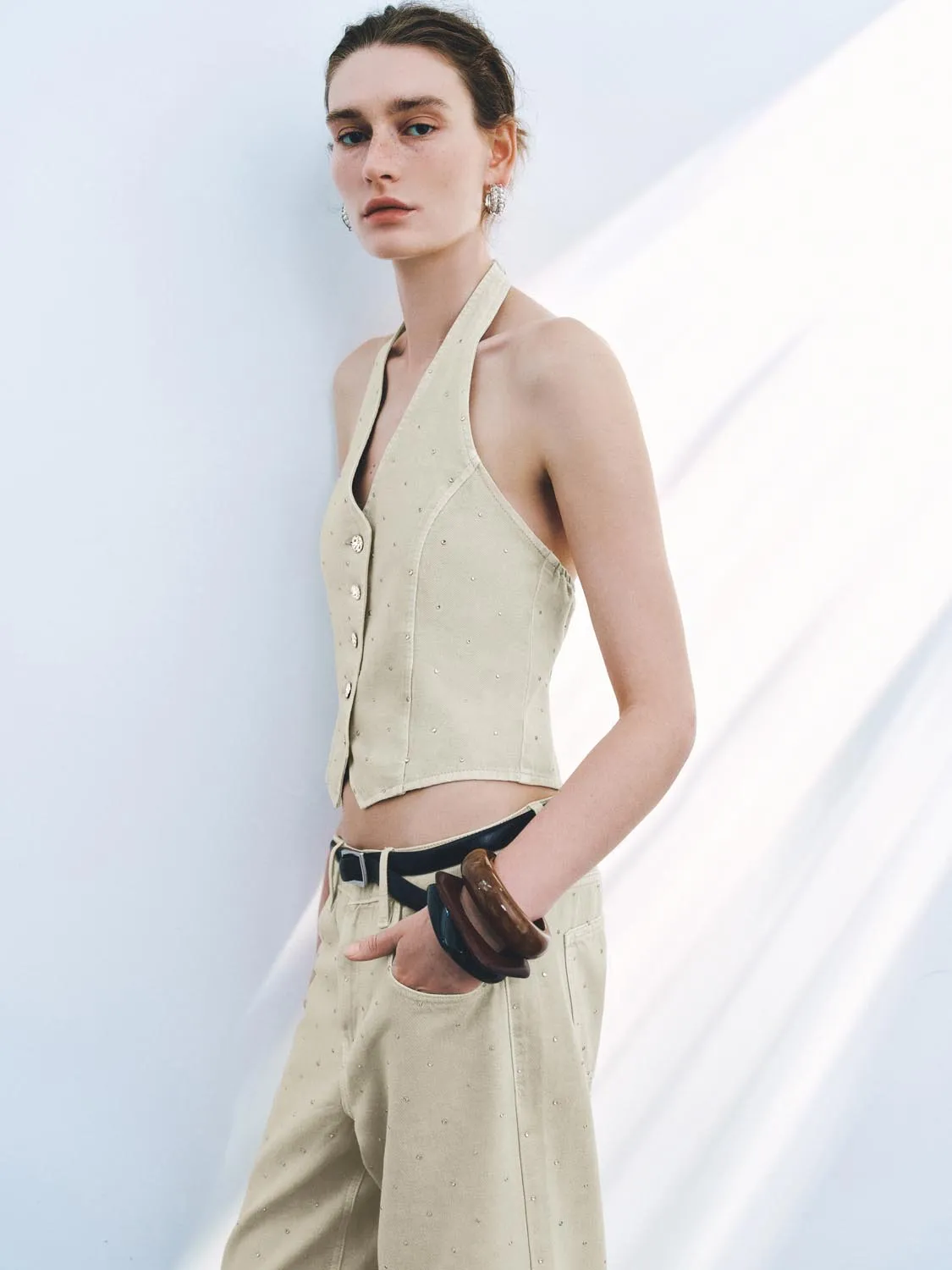 Denim Halter Neck Waistcoats sold by Urban Revivo product image thumbnail 2