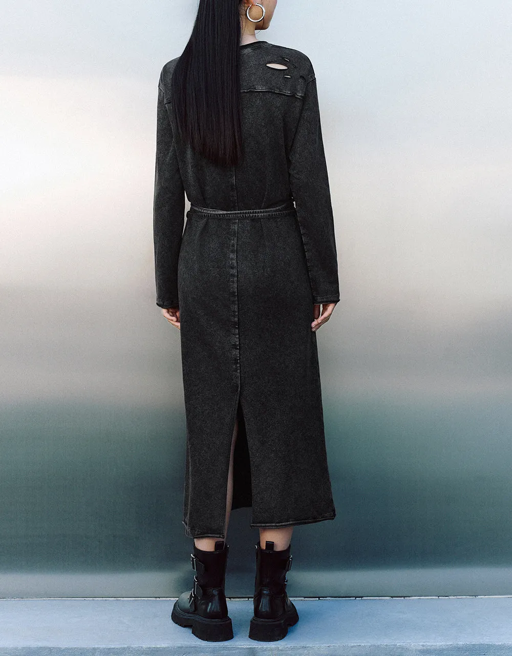 Printed Crew Neck Straight Knitted Dress sold by Urban Revivo product image thumbnail 5