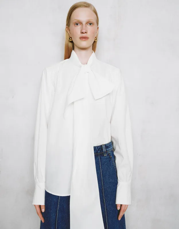 Straight Bow Neck Shirt sold by Urban Revivo