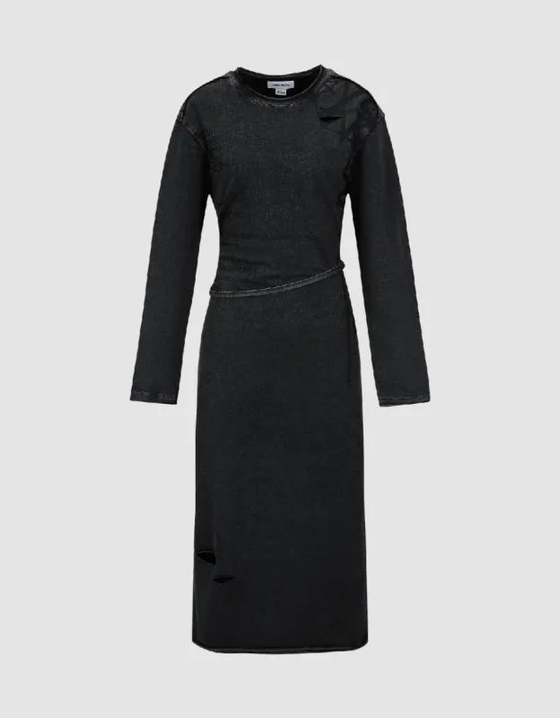 Printed Crew Neck Straight Knitted Dress sold by Urban Revivo