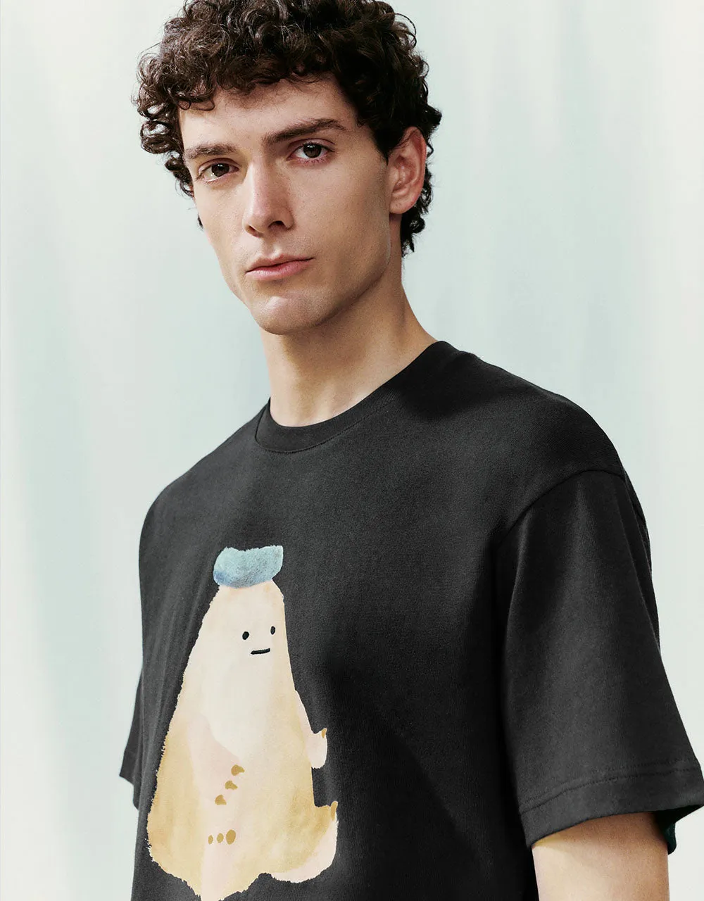 Printed Crew Neck Loose T-Shirt sold by Urban Revivo product image thumbnail 4