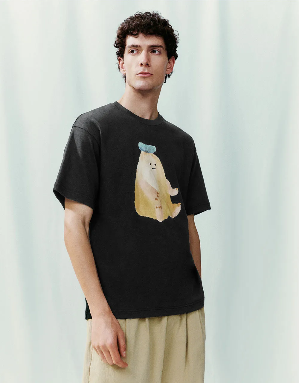 Printed Crew Neck Loose T-Shirt sold by Urban Revivo product image thumbnail 3