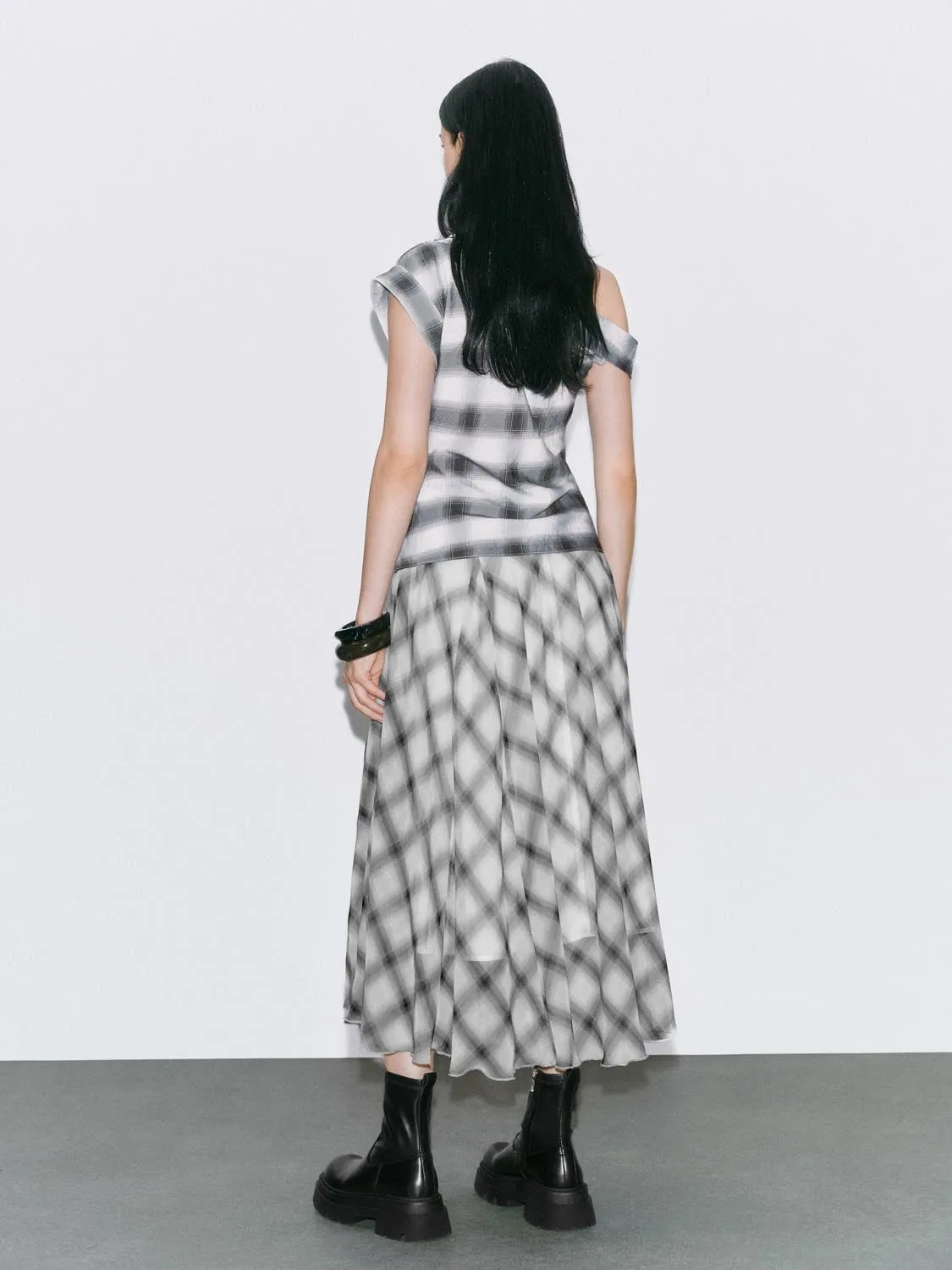 Plaid Maxi Flared Skirts sold by Urban Revivo product image thumbnail 4