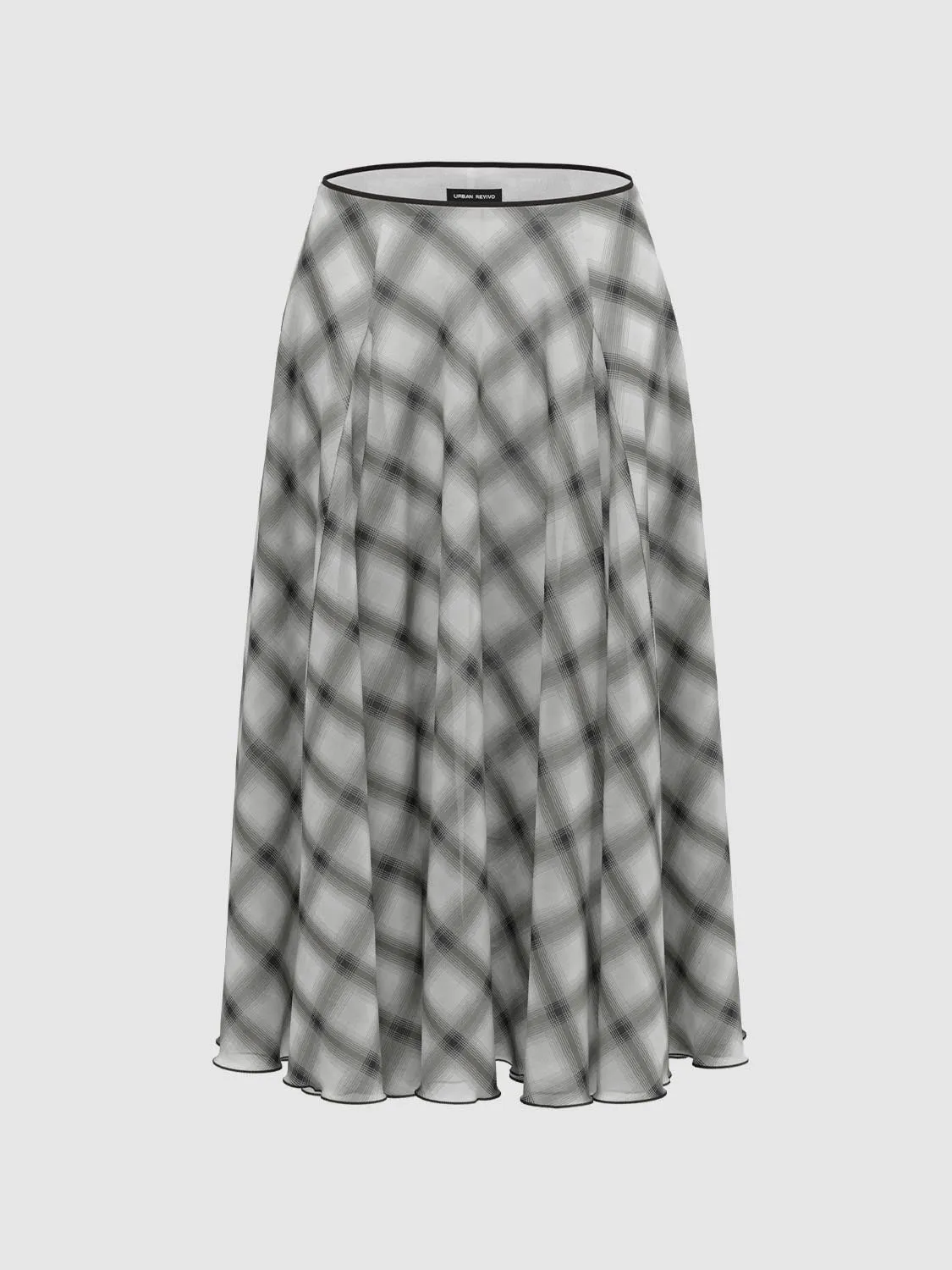 Plaid Maxi Flared Skirts sold by Urban Revivo