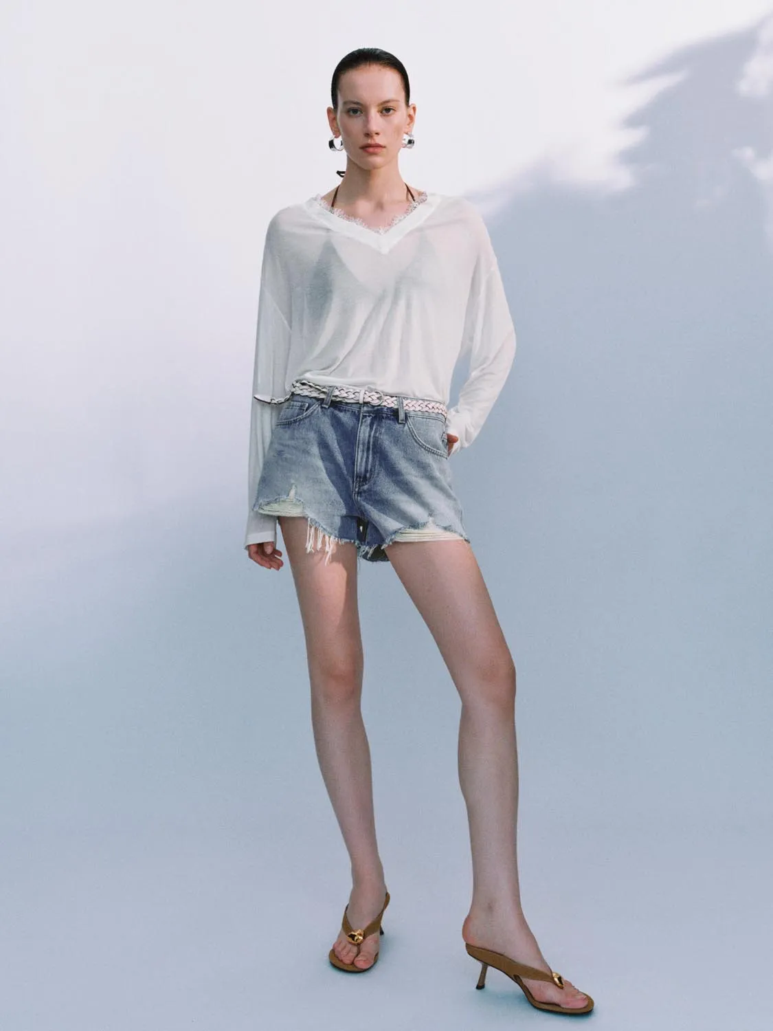 Leisure Denim Shorts sold by Urban Revivo product image thumbnail 4