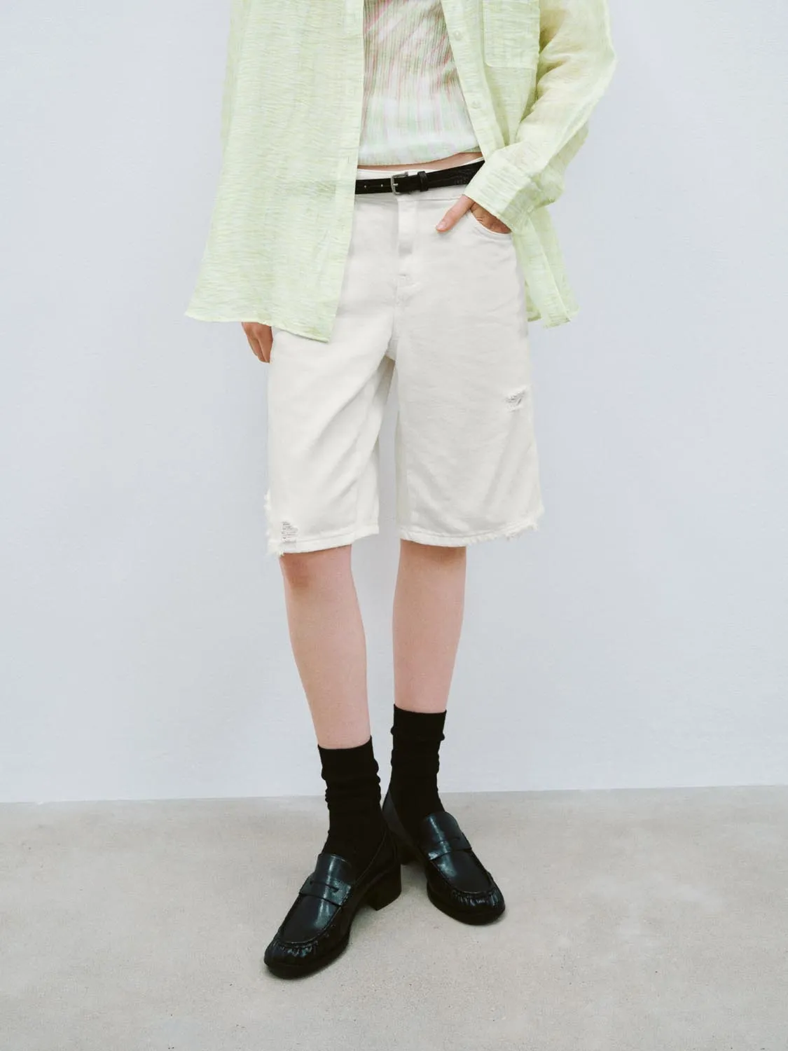 Denim Shorts sold by Urban Revivo product image thumbnail 2