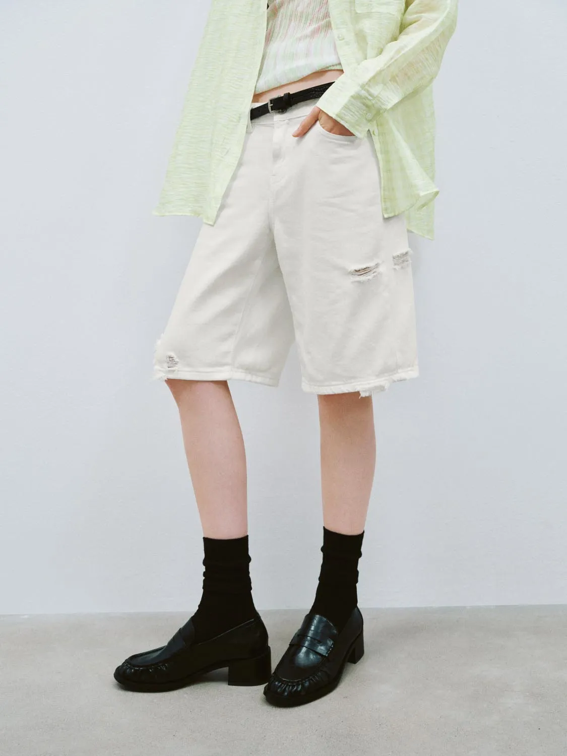 Denim Shorts sold by Urban Revivo product image thumbnail 3