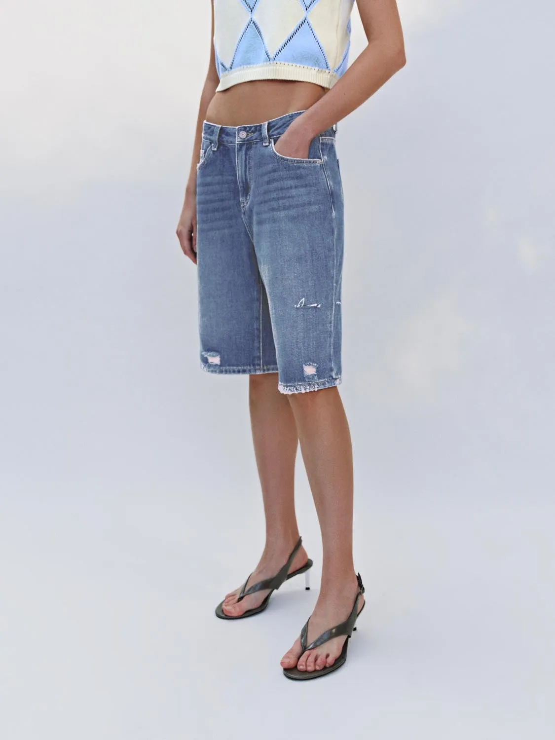 Denim Shorts sold by Urban Revivo product image thumbnail 3