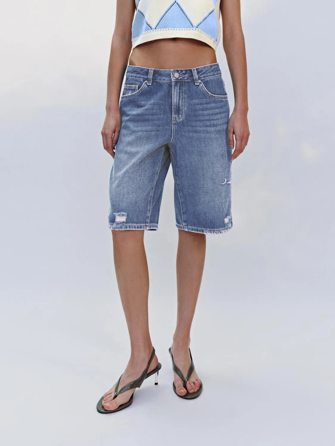 Denim Shorts sold by Urban Revivo product image thumbnail 2