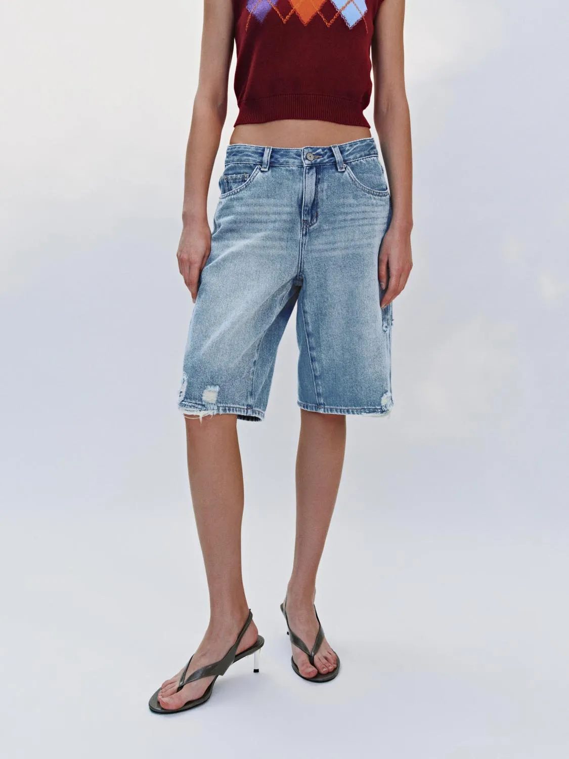 Denim Shorts sold by Urban Revivo product image thumbnail 2