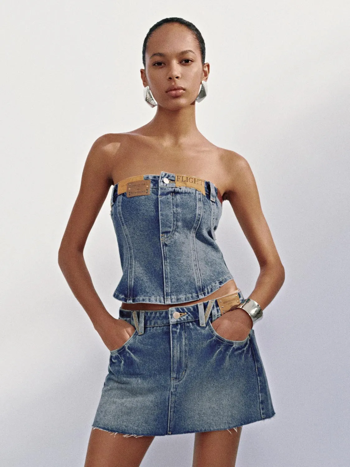 Denim Bandeau sold by Urban Revivo