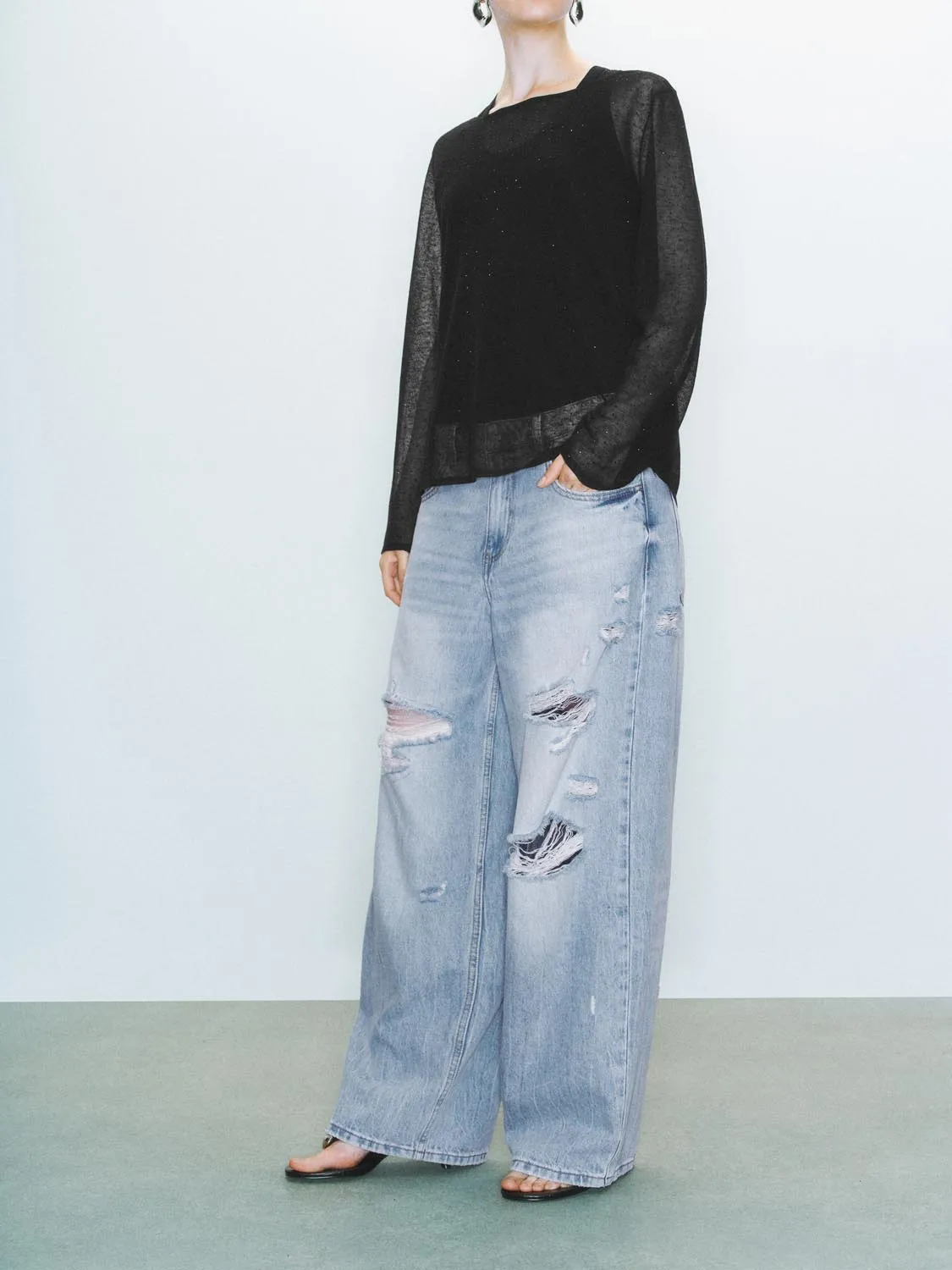 Ripped Denim Jeans sold by Urban Revivo product image thumbnail 3