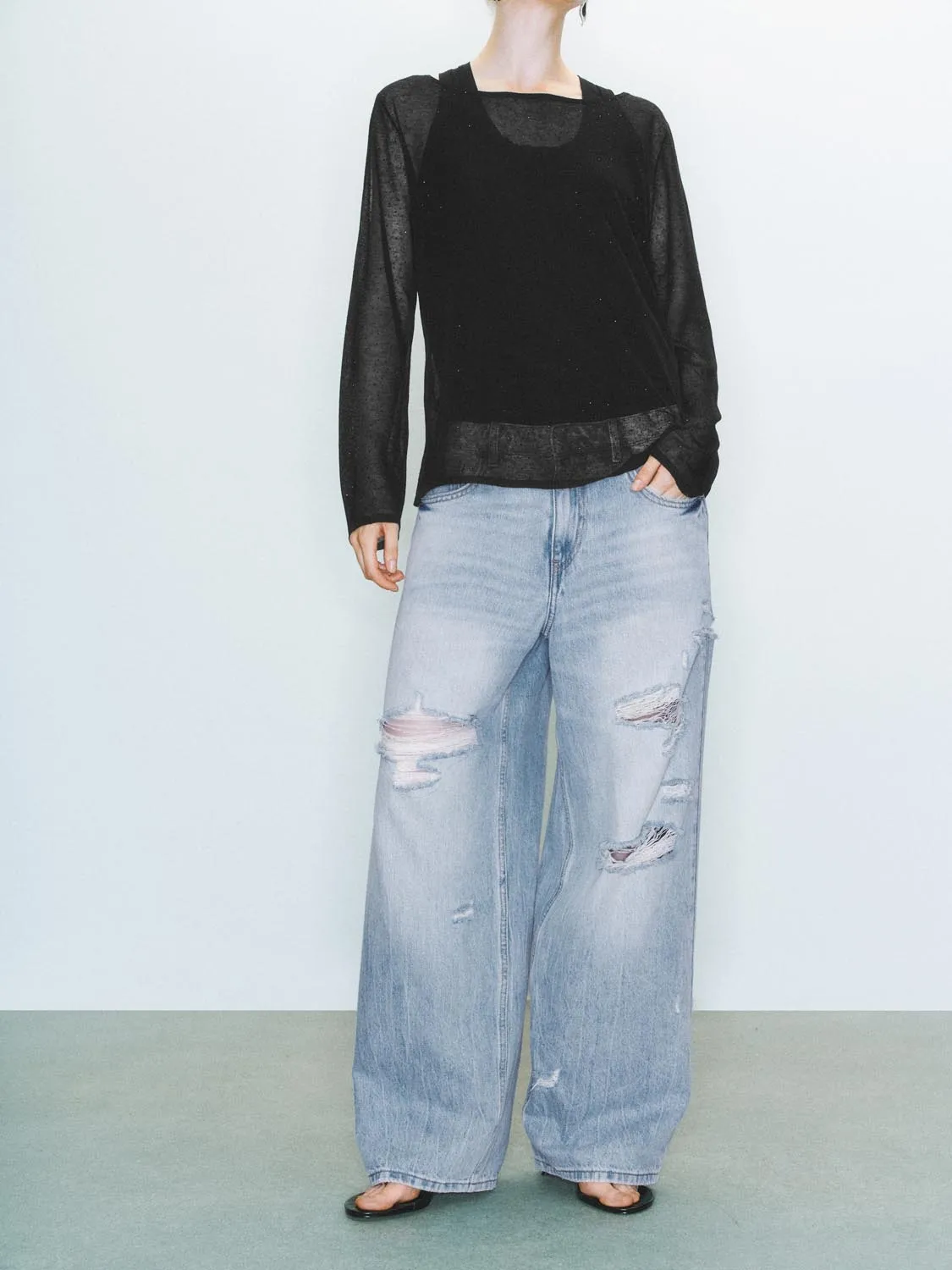 Ripped Denim Jeans sold by Urban Revivo product image thumbnail 2