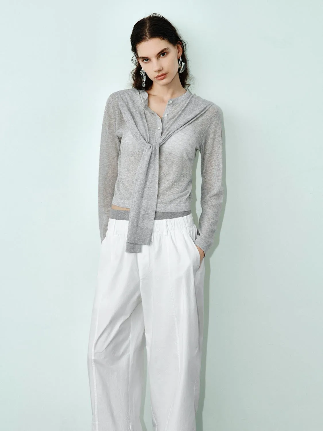 Scarf Decor Knitted Cardigans sold by Urban Revivo product image thumbnail 2