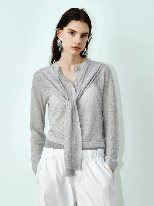 Scarf Decor Knitted Cardigans - NINIDO sold by Urban Revivo