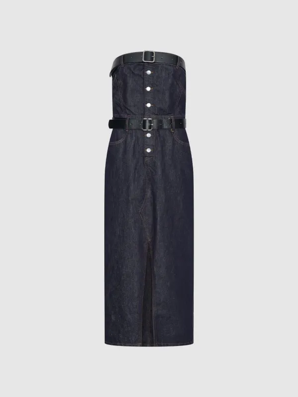 Strapless Denim Dresses sold by Urban Revivo