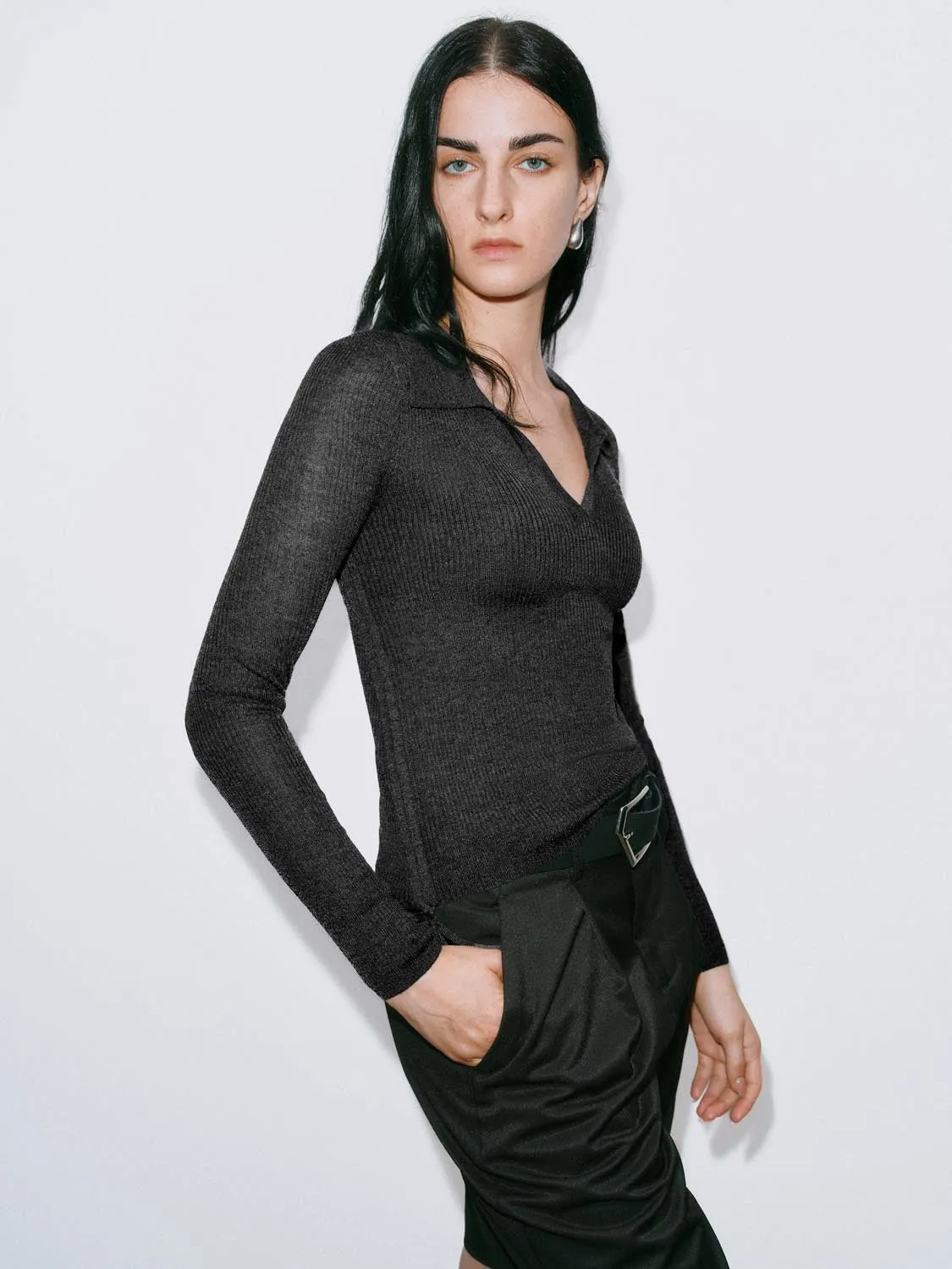 Knitted Long Sleeve T-Shirts sold by Urban Revivo product image thumbnail 2