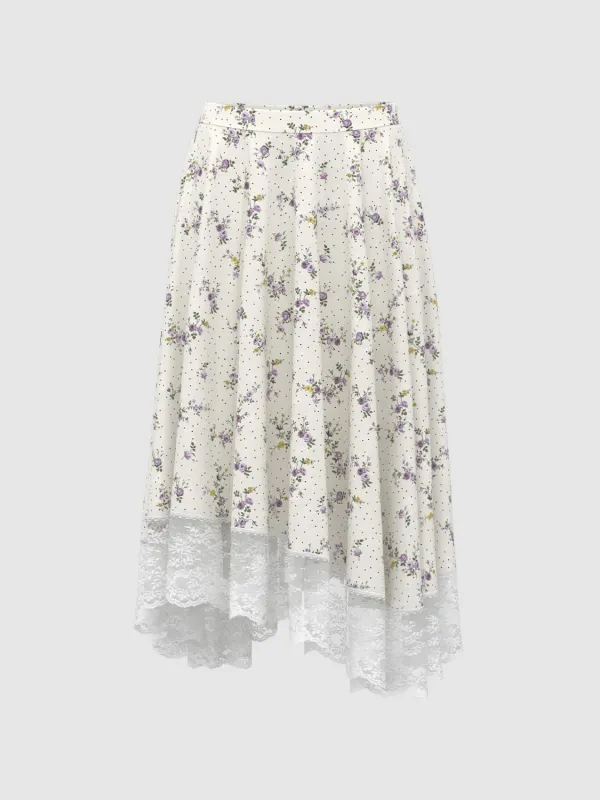 Floral Irregular Hem Skirts sold by Urban Revivo