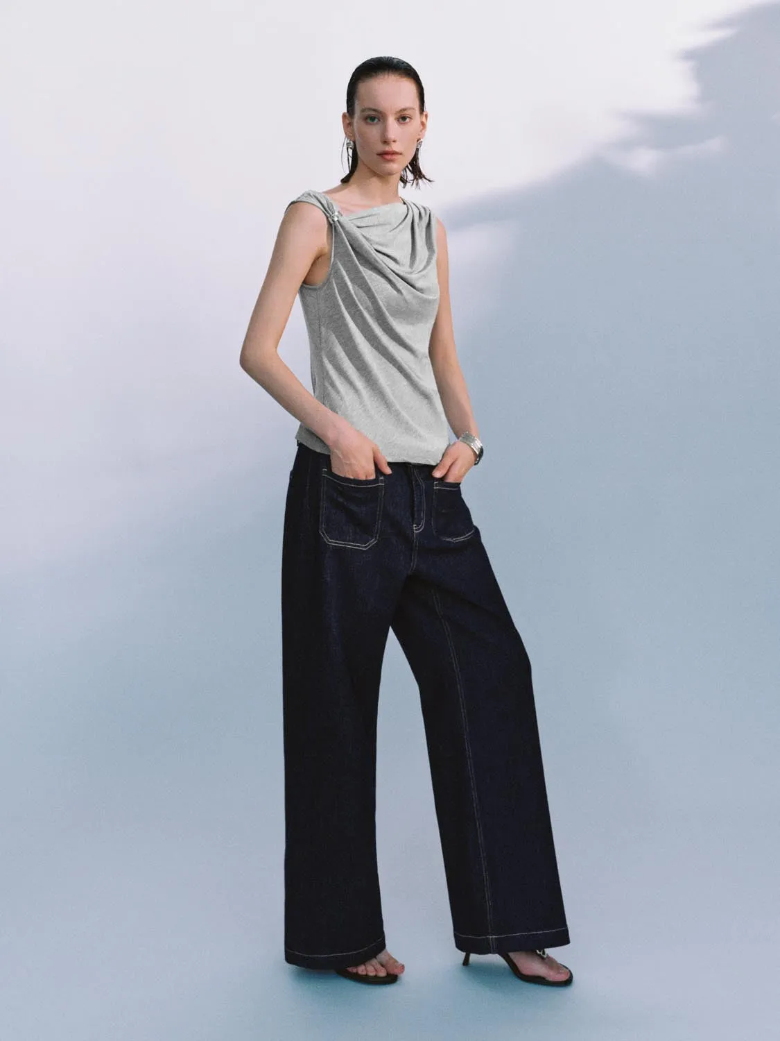 Knot Cap Sleeve T-Shirts sold by Urban Revivo product image thumbnail 5