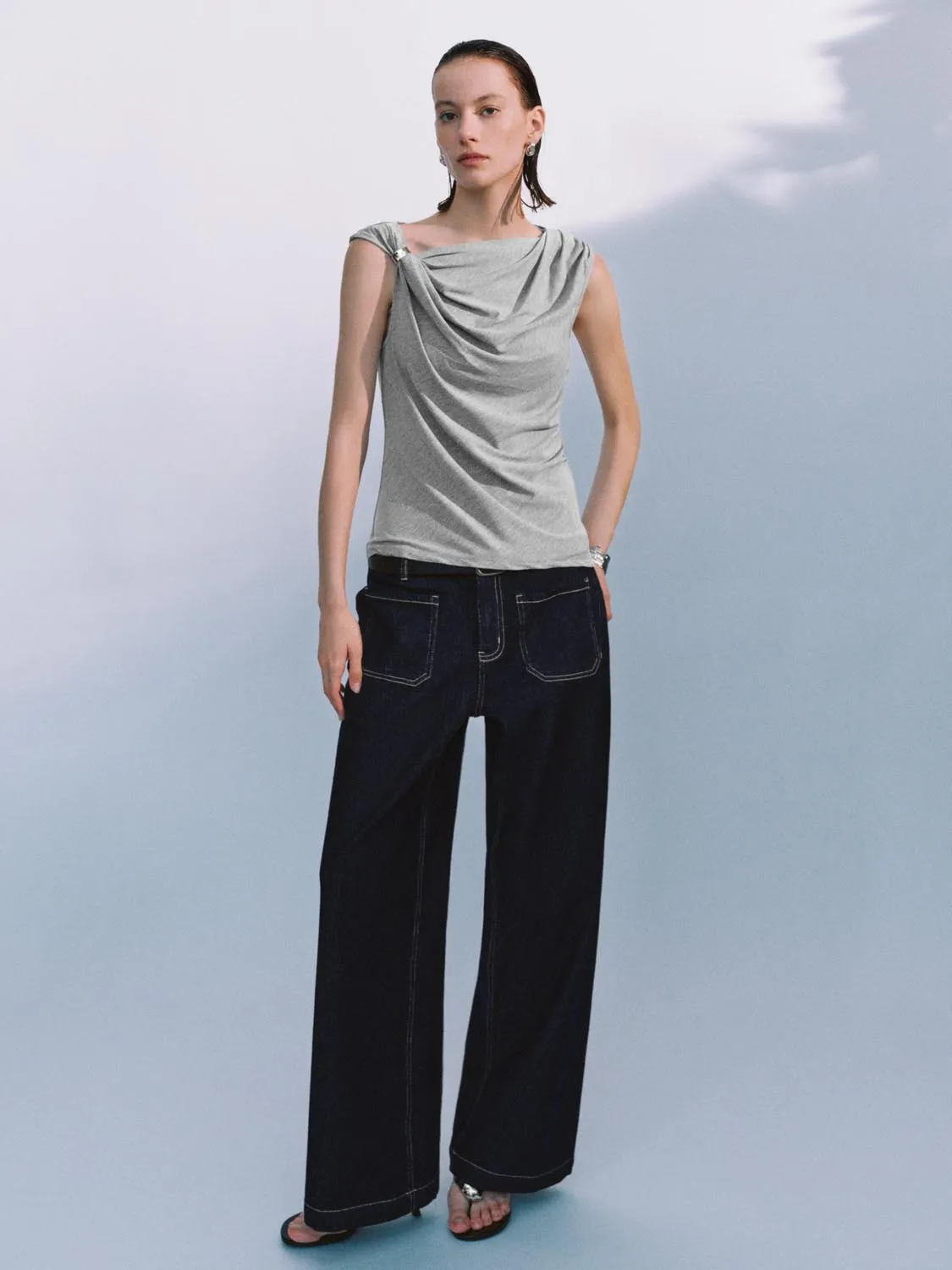 Knot Cap Sleeve T-Shirts sold by Urban Revivo product image thumbnail 4