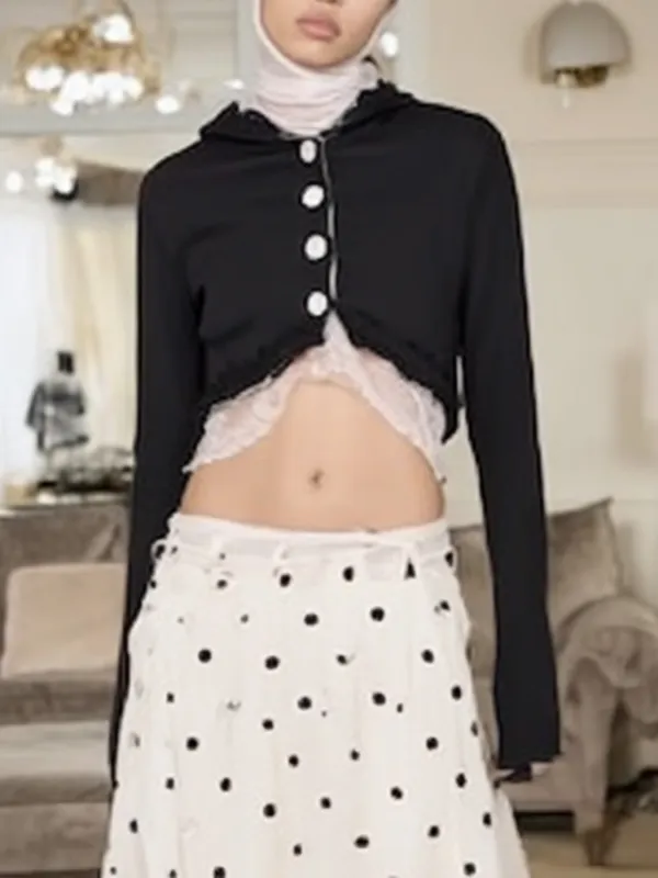 Ruffle Cropped Knitted T-Shirts sold by Urban Revivo