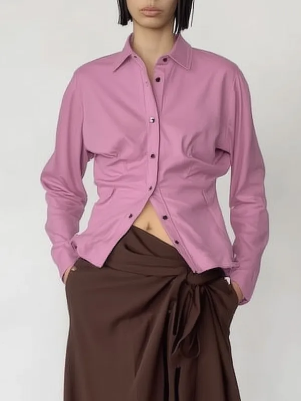 Tapered Waist Long Sleeve Shirts sold by Urban Revivo