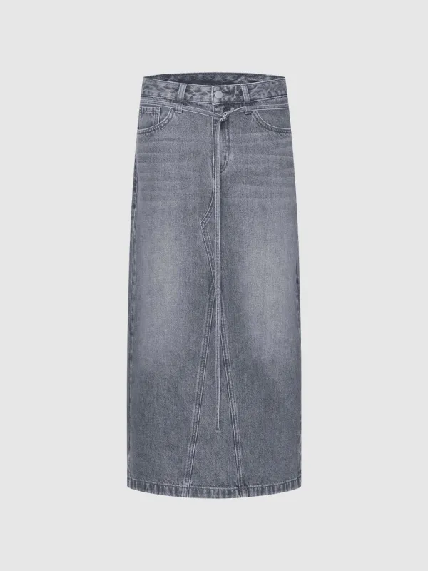 Denim Midi Skirts sold by Urban Revivo