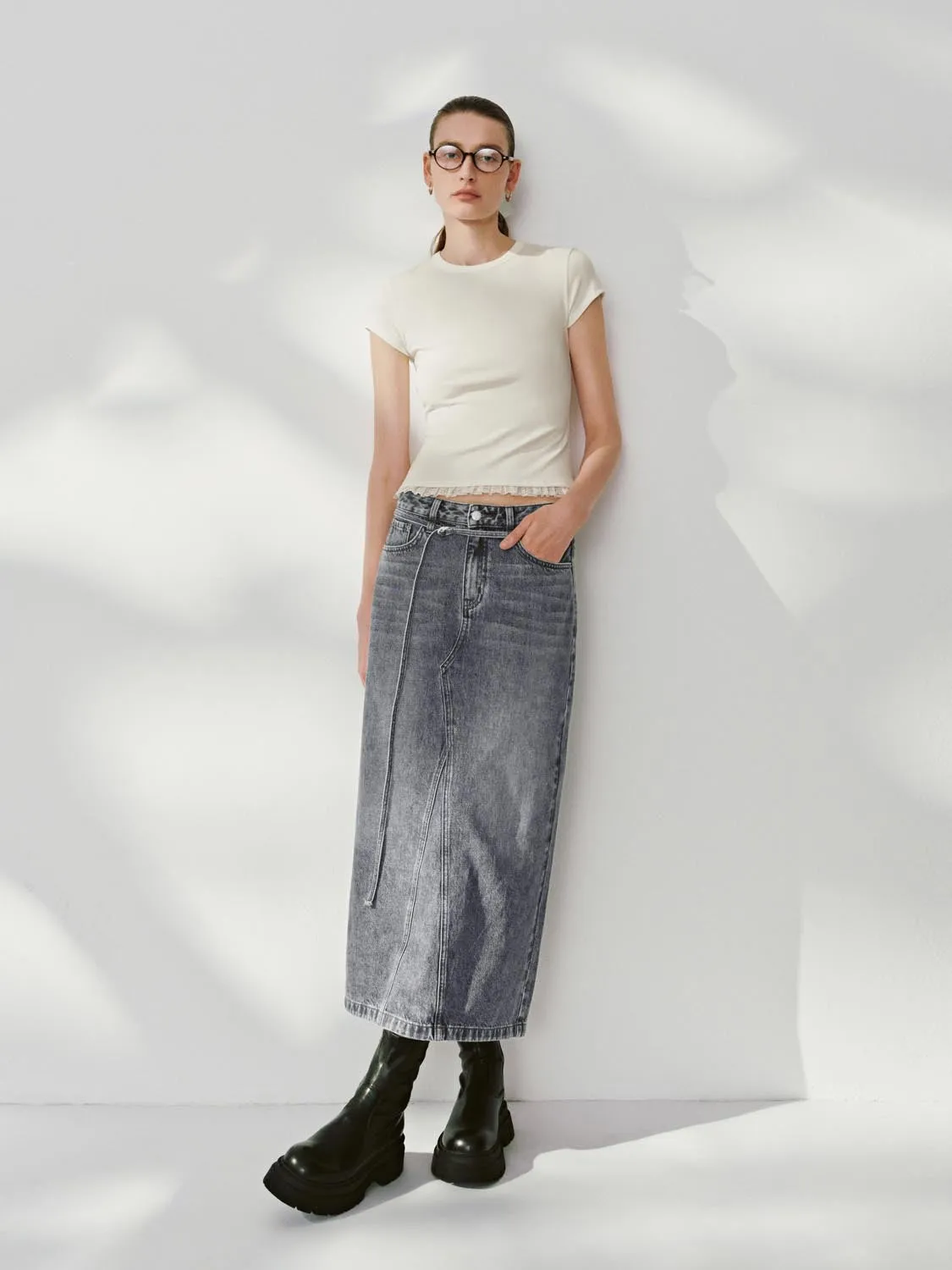 Denim Midi Skirts sold by Urban Revivo product image thumbnail 5