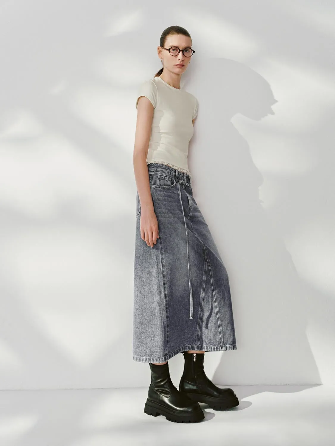 Denim Midi Skirts sold by Urban Revivo product image thumbnail 4