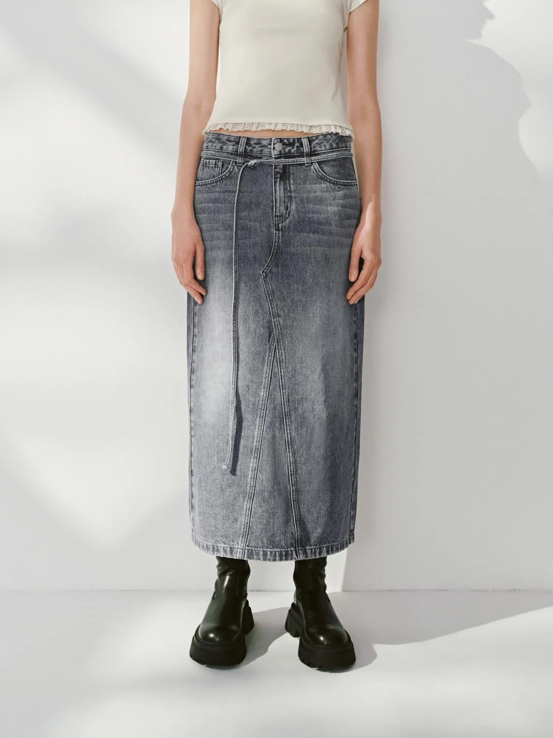 Denim Midi Skirts sold by Urban Revivo product image thumbnail 2