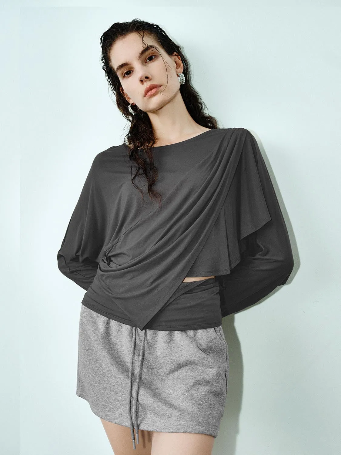 Ruched Long Sleeve T-Shirts sold by Urban Revivo