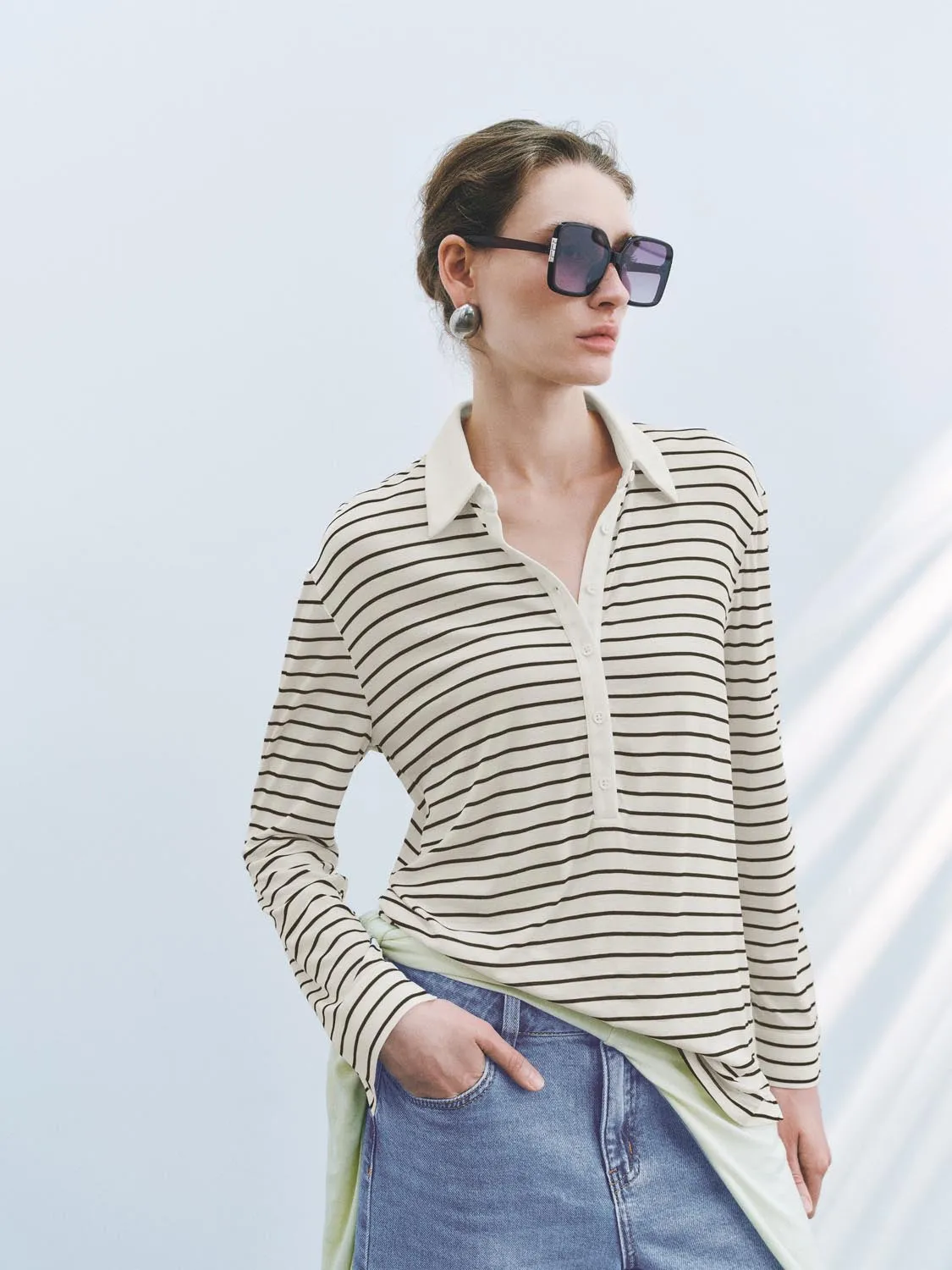 Long Sleeve Striped T-Shirts sold by Urban Revivo product image thumbnail 2