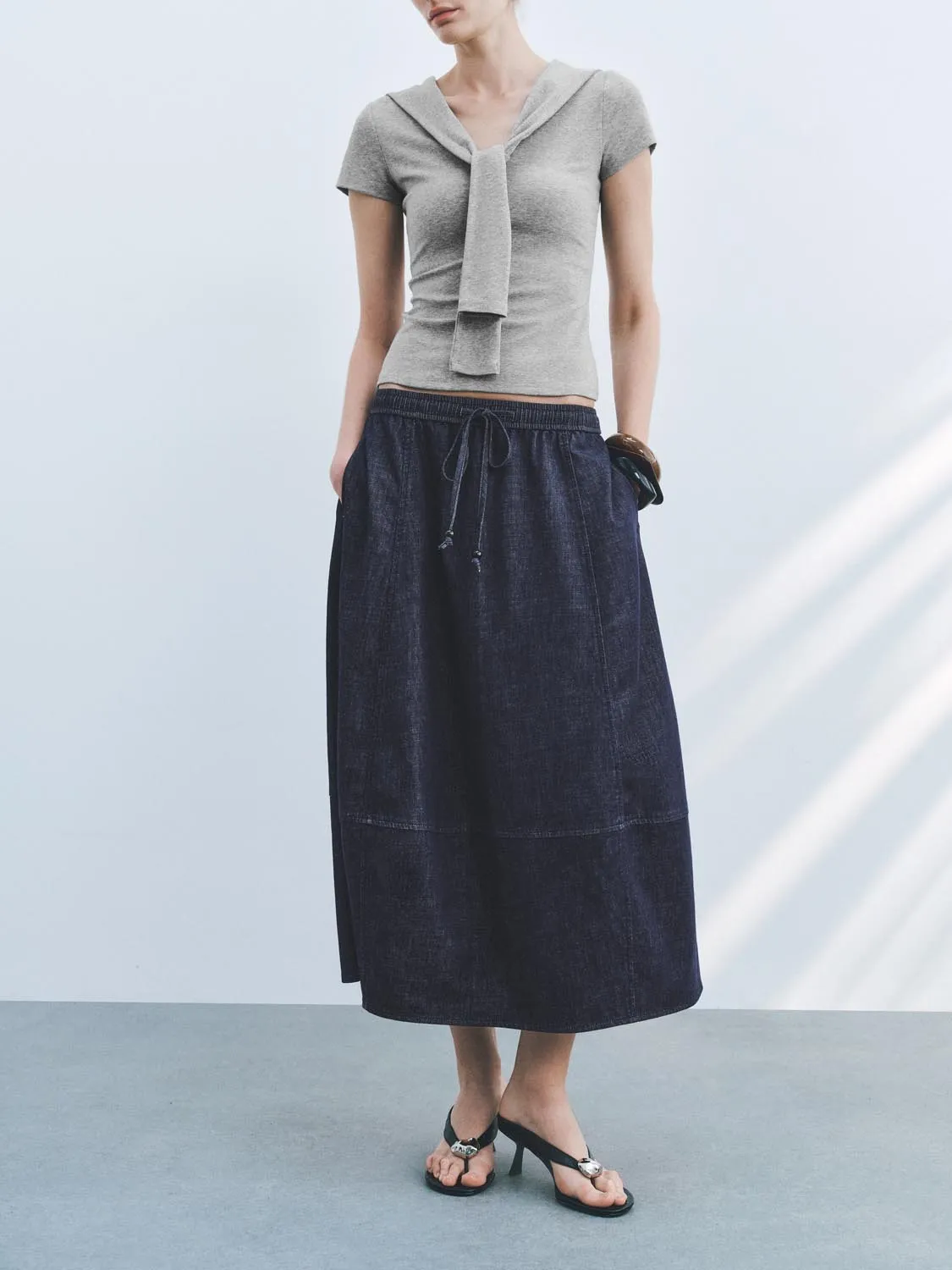 Denim Maxi Skirts sold by Urban Revivo product image thumbnail 2