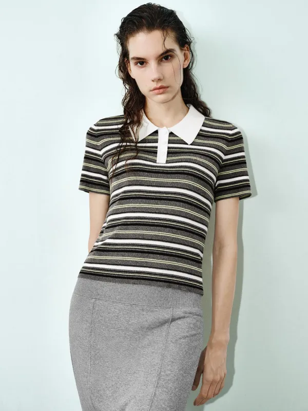 Knitted Striped T-Shirts sold by Urban Revivo