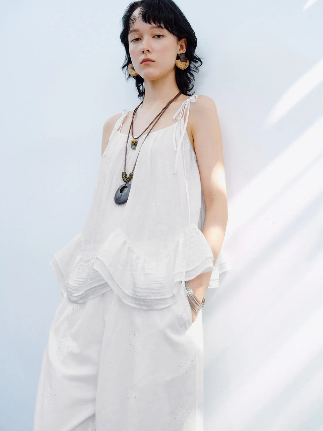 Ruffle Halter Neck Cami Tops sold by Urban Revivo product image thumbnail 2