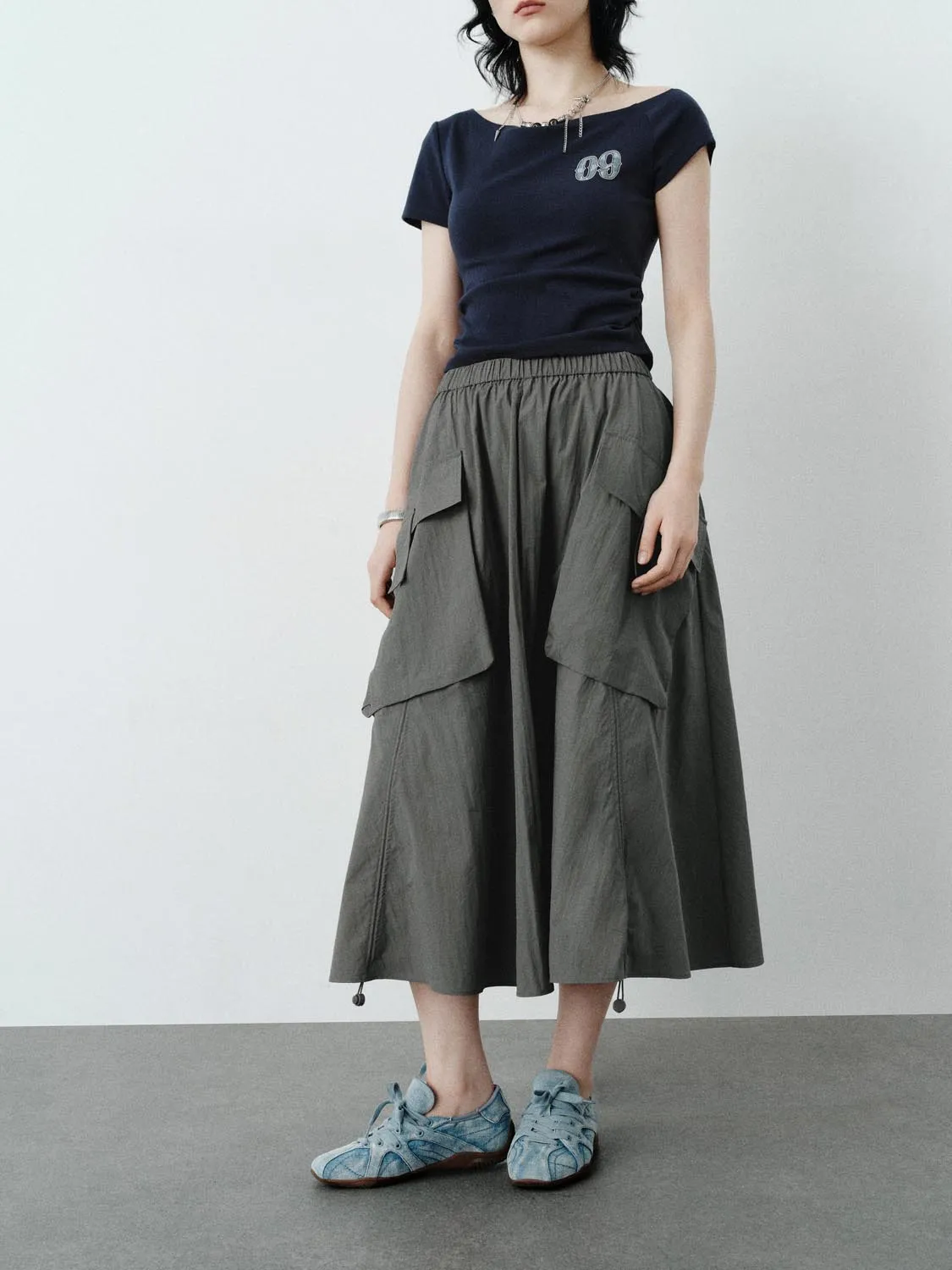 Flap Pocket Maxi Skirts sold by Urban Revivo product image thumbnail 3