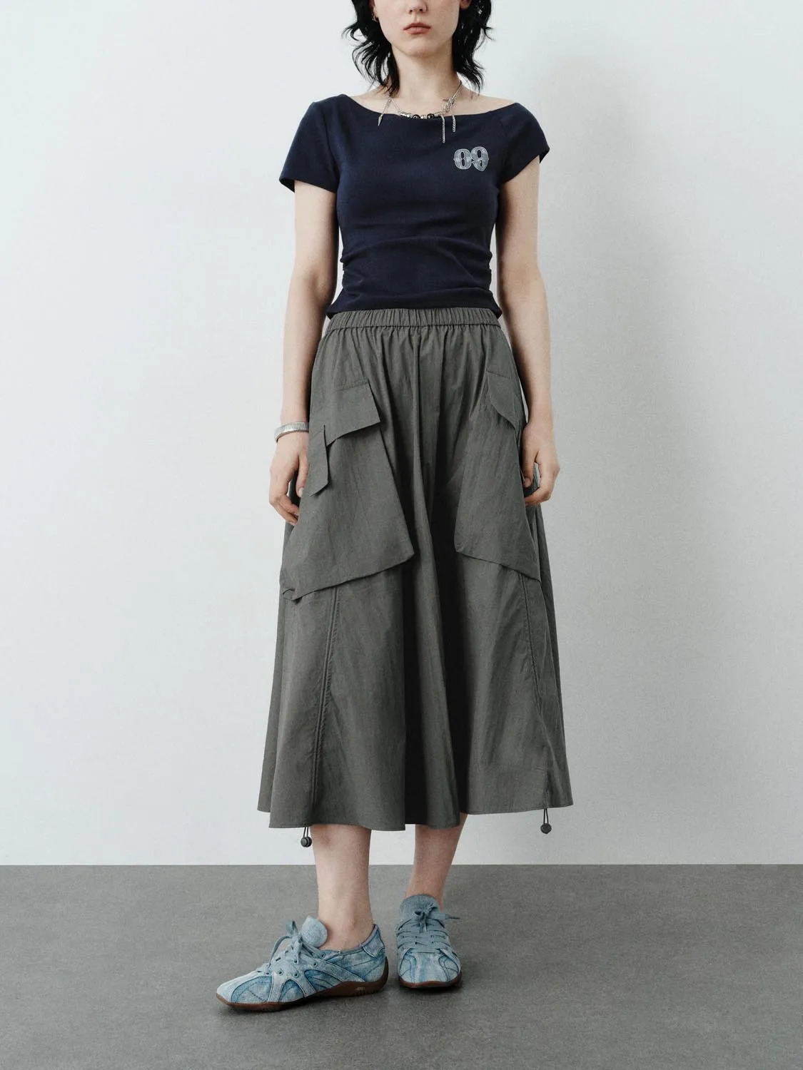 Flap Pocket Maxi Skirts sold by Urban Revivo product image thumbnail 2