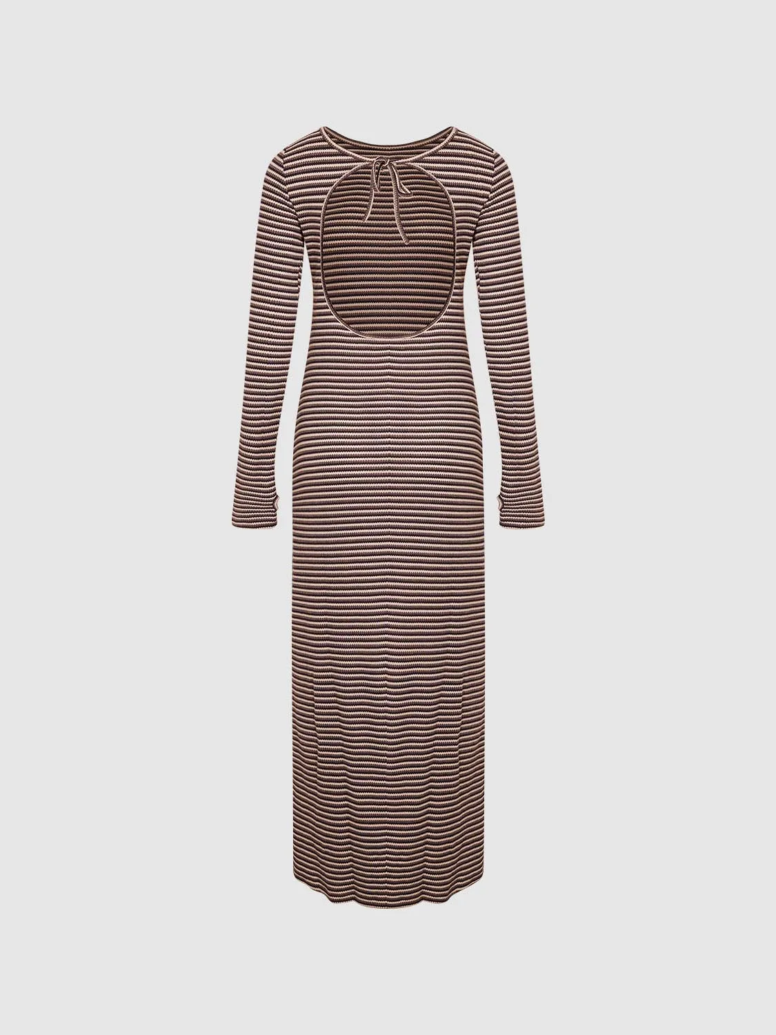 Back Cut-Out Striped Maxi Dresses sold by Urban Revivo product image thumbnail 4