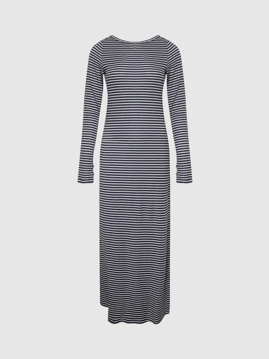 Back Cut-Out Striped Maxi Dresses sold by Urban Revivo product image thumbnail 5