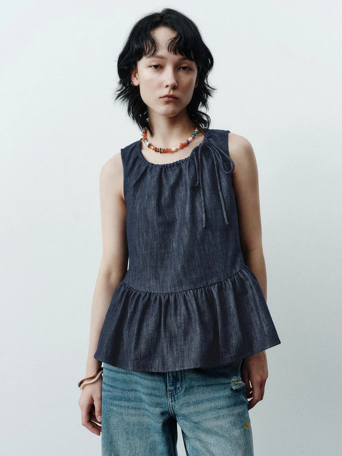 Denim Sleeveless Shirts sold by Urban Revivo