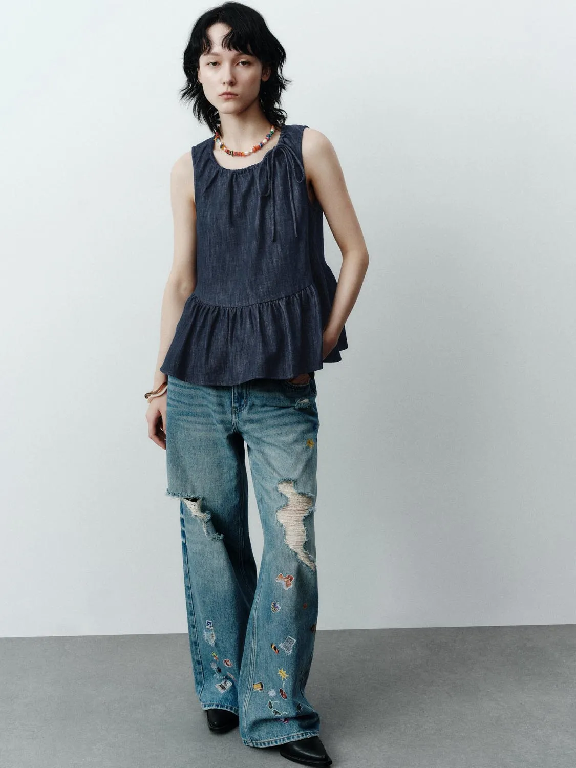 Denim Sleeveless Shirts sold by Urban Revivo product image thumbnail 5