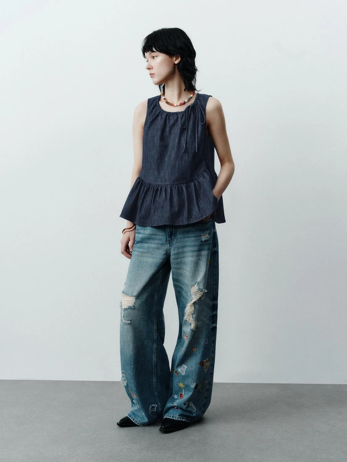 Denim Sleeveless Shirts sold by Urban Revivo product image thumbnail 4